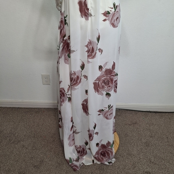 Windsor "NEW" Bohemian Floral Chiffon Cottagecore High Low Coquette Maxi Dress L - Picture 7 of 13